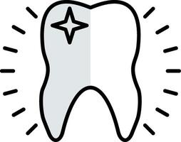 Tooth Filled Half Cut Icon vector