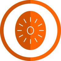 Kiwi Glyph Orange Circle Icon vector