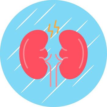 riñón plano azul circulo icono vector