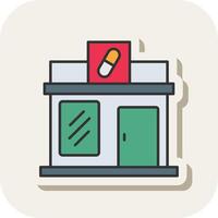 Pharmacy Line Filled White Shadow Icon vector