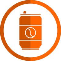 Soda Can Glyph Orange Circle Icon vector