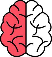 Brain Filled Half Cut Icon vector