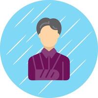 Bandaged Person Flat Blue Circle Icon vector