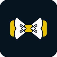 Bow Tie Glyph Two Color Icon vector