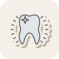 Tooth Line Filled White Shadow Icon vector