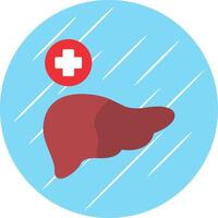 Liver Flat Blue Circle Icon vector