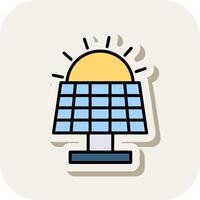 Solar Panel Line Filled White Shadow Icon vector