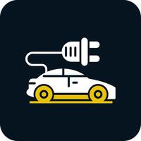 Electric Car Glyph Two Color Icon vector