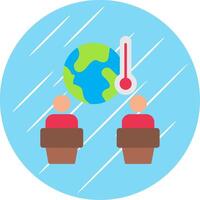 Global Warming Debate Flat Blue Circle Icon vector