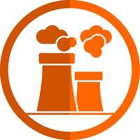 Air Pollution Glyph Orange Circle Icon vector