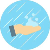 Foam Hand Flat Blue Circle Icon vector