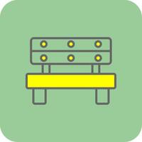 Bench Filled Yellow Icon vector