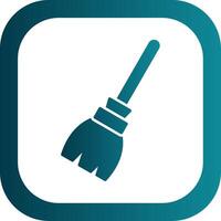 Broom Glyph Gradient Round Corner Icon vector