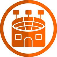 Stadium Glyph Orange Circle Icon vector