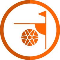 Football Corner Glyph Orange Circle Icon vector