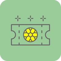 Football Ticket Filled Yellow Icon vector