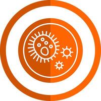 bacterias glifo naranja circulo icono vector