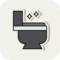 Toilet Line Filled White Shadow Icon vector