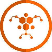 Molecule Glyph Orange Circle Icon vector