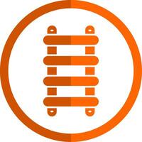 Stepladder Glyph Orange Circle Icon vector