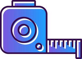 Tape Measure Gradient Filled Icon vector