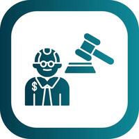 Judge Giving Order Glyph Gradient Round Corner Icon vector