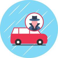 Thief Van Flat Blue Circle Icon vector