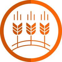 Wheat Glyph Orange Circle Icon vector