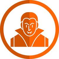 Evil Glyph Orange Circle Icon vector
