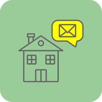 Home Message Filled Yellow Icon vector