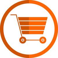 Cart Glyph Orange Circle Icon vector