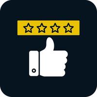 Positive Review Glyph Two Color Icon vector