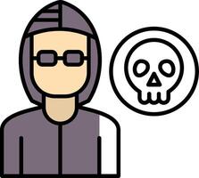 Robber Filled Half Cut Icon vector