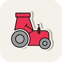 Tractor Line Filled White Shadow Icon vector