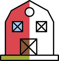 Barn Filled Half Cut Icon vector