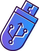 USB degradado lleno icono vector