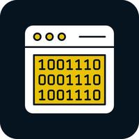 Binary Code Glyph Two Color Icon vector