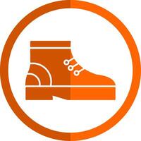 bota glifo naranja circulo icono vector