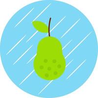 Pear Flat Blue Circle Icon vector