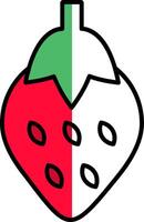 Strawberry Filled Half Cut Icon vector