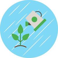 Watering Plants Flat Blue Circle Icon vector