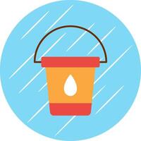 Water Bucket Flat Blue Circle Icon vector