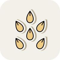 Seeds Line Filled White Shadow Icon vector