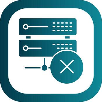 Eliminar datos glifo degradado redondo esquina icono vector