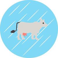 Cow Flat Blue Circle Icon vector