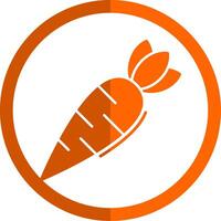 Zanahoria glifo naranja circulo icono vector