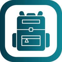 Backpack Glyph Gradient Round Corner Icon vector