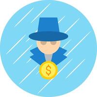 Fraud Flat Blue Circle Icon vector