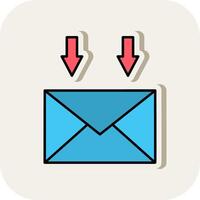 Mail Line Filled White Shadow Icon vector