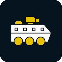 Armoured Van Glyph Two Color Icon vector